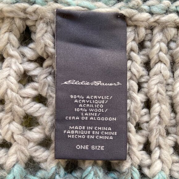 Eddie Bauer Striped Infinity Scarf 90% Acrylic 10% Wool Multicolor Knit lime - Picture 5 of 8